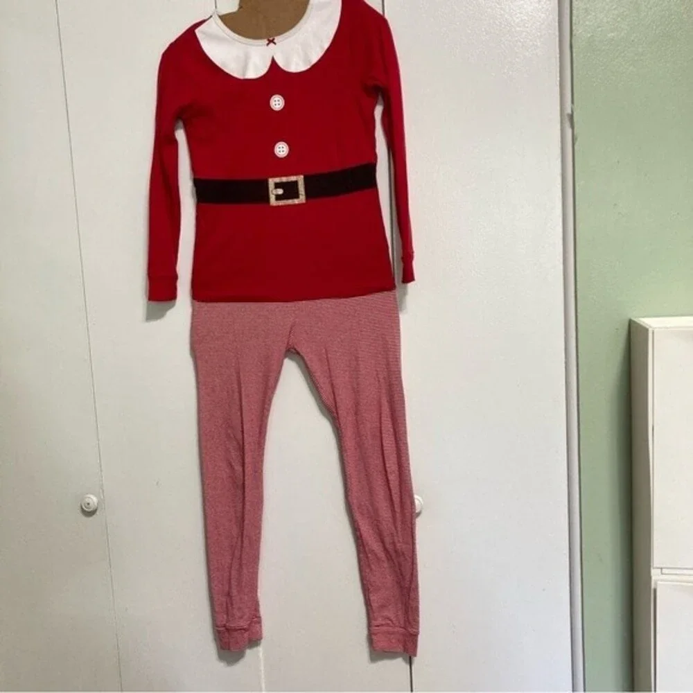 CARTERS Santa Claus Red Suit Pajama Set Red White Girls Size 12